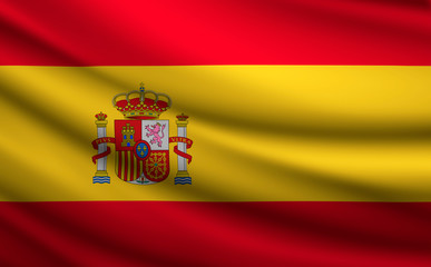 3D- image of the waving flag Spain