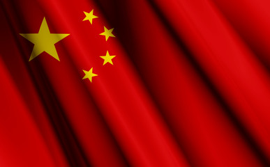 3D- image of the waving flag China
