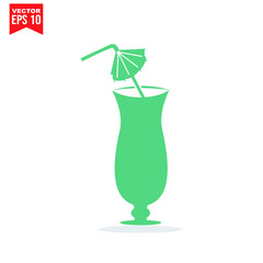 glass drinnking coctail Icon template black color editable. Umbrella Icon symbol Flat vector illustration for graphic and web design.