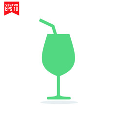 glass drinnking coctail Icon template black color editable. Umbrella Icon symbol Flat vector illustration for graphic and web design.