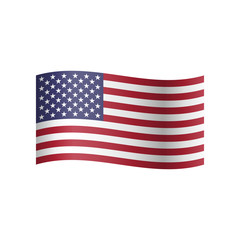 Flag of USA, Vector illustration isolated on white background.