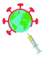 whole earth virus and vaccine syringe