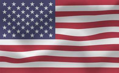 Realistic flag of USA. Vector illustration in EPS 10 format.