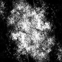 Dirty stained black white pattern. Old canvas textured background. Rough dark backdrop. Grunge worn texture. Horror decoration. 