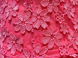 Pink flower on Stencil fabric clothes