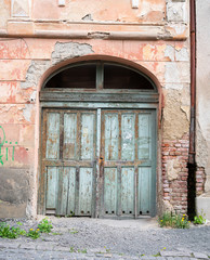  Old wooden entrance door