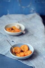 Cooked apricots and fruits with spices
