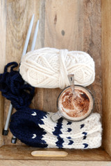 wool, knit and coffe