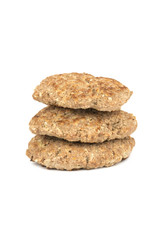 Fresh homemade fried hamburger steak isolated on the white background