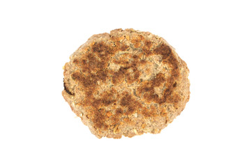 Fresh homemade fried hamburger steak isolated on the white background