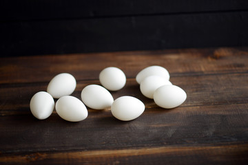 eggs on wooden background