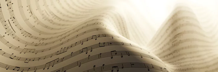 Foto op Plexiglas Abstracte muzieknotenachtergrond  kunstconcepten, originele 3D-weergave, RF-illustratie © tostphoto