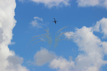 Fototapeta premium Military helicopter during the flight