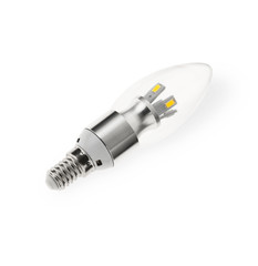 The led lamp is isolated on a white background. Diode lamps are economical for lighting rooms.