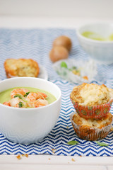 Avocado and shrimp soup