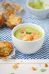 Avocado and shrimp soup