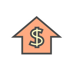 Obraz premium Home for sale and investment vector icon design on white.
