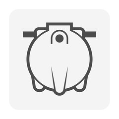 Septic tank vector icon. That sanitation equipment part of drainage system for installation or construction in underground for sewage or wastewater treatment by bacteria for home toilet and bathroom.