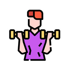 Workout  man  avatar  wellness  exercise  dumbbell icon