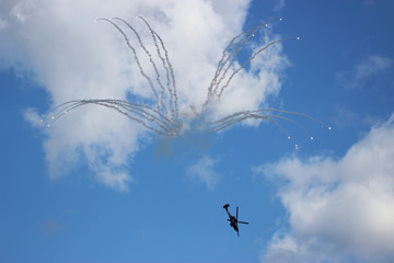  Military helicopter during the flight © moniadk
