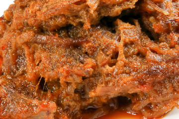 Beef rendang stew smashed meat famous malaysian dish