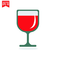 glass drinnking coctail Icon template black color editable. Umbrella Icon symbol Flat vector illustration for graphic and web design.