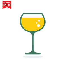 glass drinnking coctail Icon template black color editable. Umbrella Icon symbol Flat vector illustration for graphic and web design.