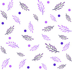 pattern with purple leaves and dots