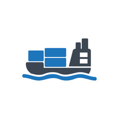 Container ship icon