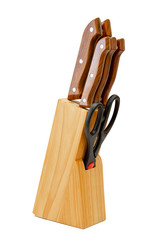 Knife block, isolated on white background.
