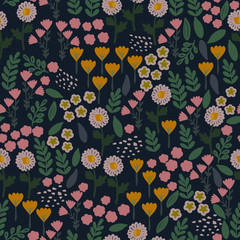 Seamless pattern of a Secret Garden.
