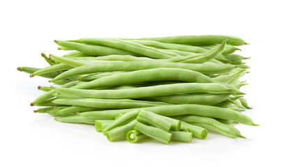 Green beans on a white background