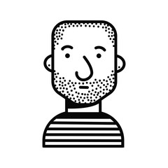 Obraz na płótnie Canvas young man shaved head avatar character icon