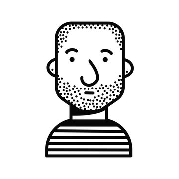 young man shaved head avatar character icon