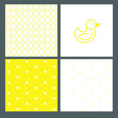 set of vector backgrounds baby shower for boy and girl