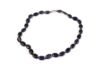 natural aventurine beads on a white background isolate