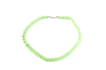 natural cat eye beads on a white background isolate