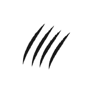 Claw scar scratch icon vector, claw scar scratch sign isolated on white	