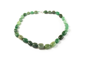 Natural Jade Beads On Isolate White Background