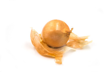 onion on a white background. a useful product for humans. selling onions with food products. Fresh organic products.