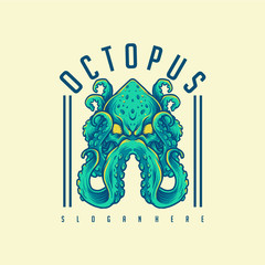 octopus vector mascot logo design for your logo merchandise
