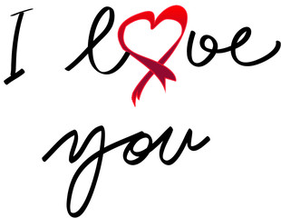 i love you sign with heart in word love lovely cute romantic icolated on white background