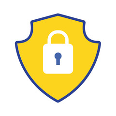 shield with padlock flat style