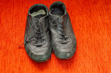 Old Black Walking Shoes, Vintage Black Walking Shoes