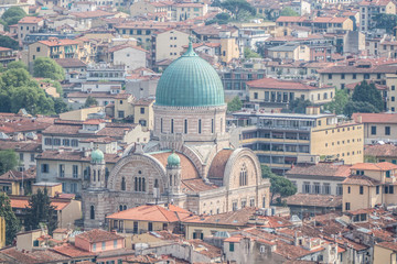 Fototapeta na wymiar Aerial view of the synagogue of Florence