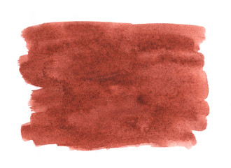 Watercolor brown stain aquarelle background hand drawn white 