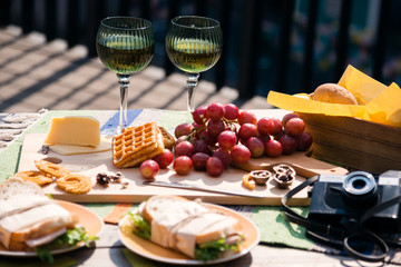breakfast in the fresh air on a sunny day