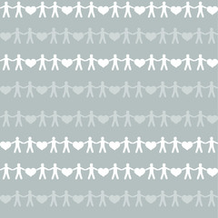 Men couples chains: grey seamless pattern, homosexual themed background texture, wrapping design. Vector graphics.