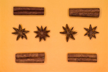 star anise and cinnamon sticks