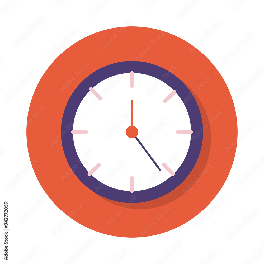 Poster time clock block and flat style